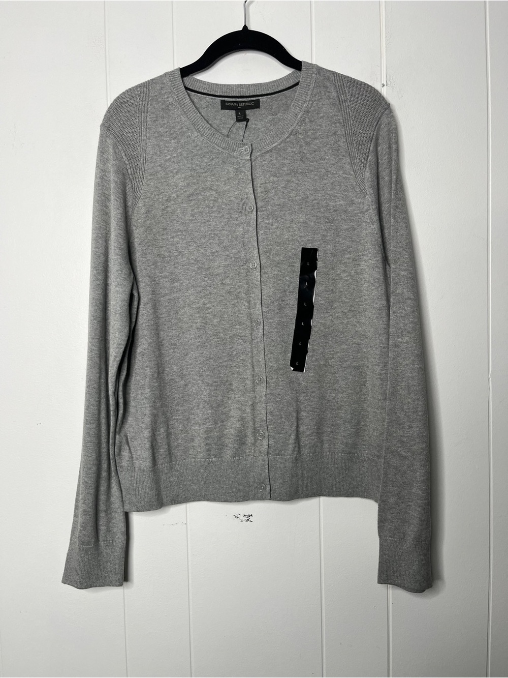 NWT Banana Republic Women's Gray Button-Up Cardigan Sweater Crewneck